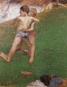 Paul Gauguin chidren wrestling oil painting reproduction